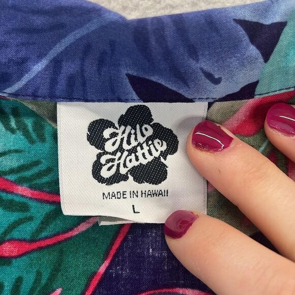 Hilo Hattie Women's Vintage Hawaiian Button Up Shirt Size Large - Picture 3 of 7